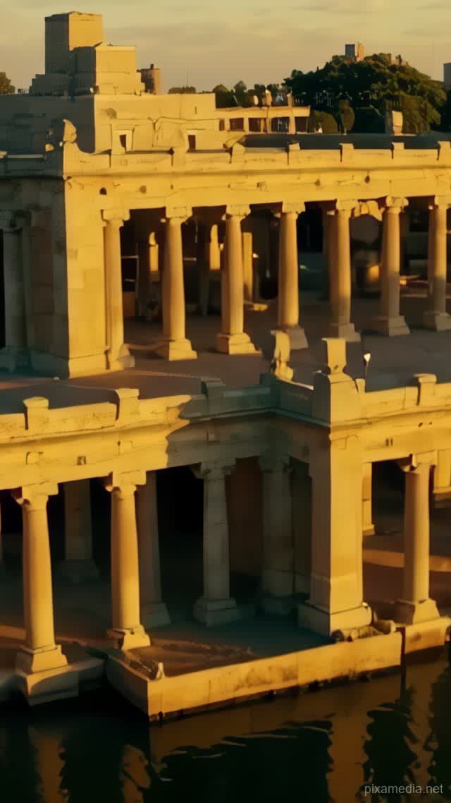 Isis Temple at Dawn - Ancient Civilizations AI stock